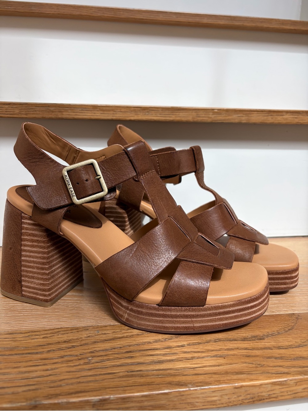 Kork-Ease "Macey" strappy platform sandals size 10